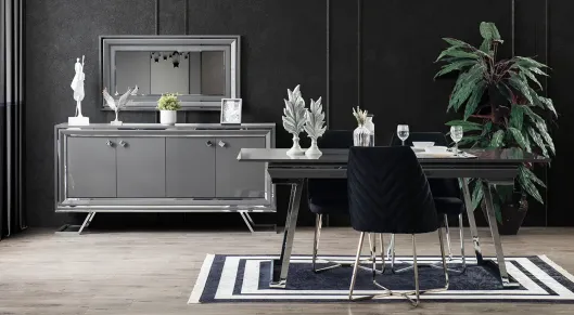 Product img 2, Asos Metal Ayaklı Yemek Odası Takımı (Antrasit)